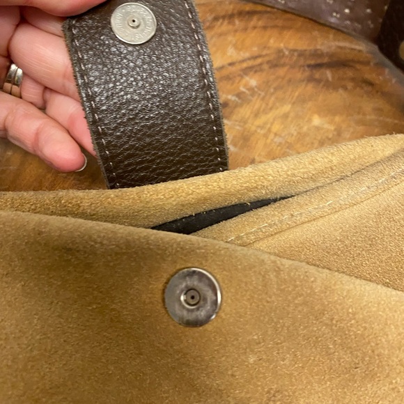 Tylie Malibu Raw Leather Blinged Shoulder Strap Hobo Bag - Picture 7 of 16